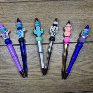 Beaded Pens W/ Silicone Focal Beads