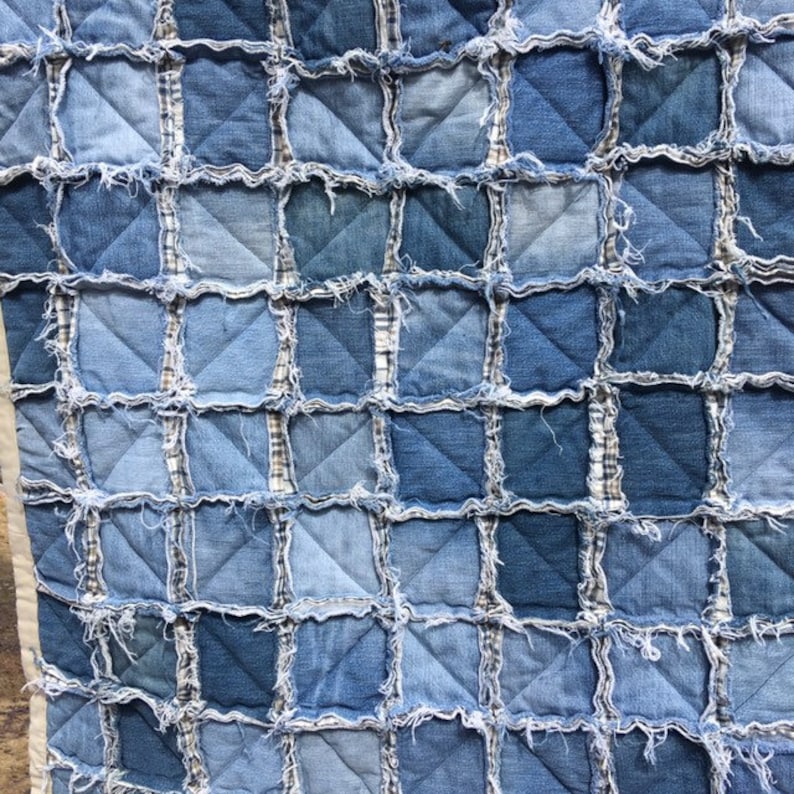 Baby denim rag quilt 35-12 x 43-12
