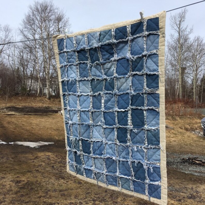 Baby denim rag quilt 35-12 x 43-12