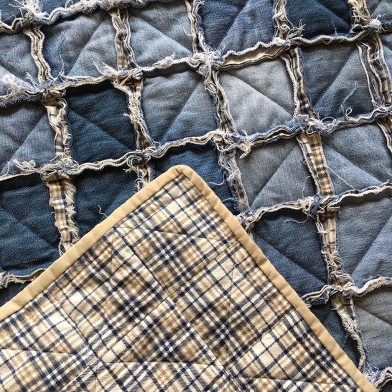 Baby denim rag quilt 35-12 x 43-12