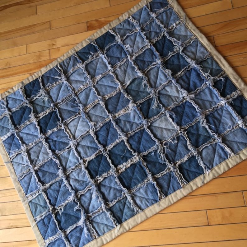 Baby denim rag quilt 35-12 x 43-12