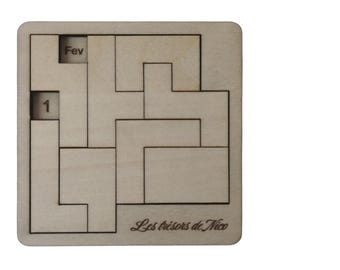 Holz-Perpetual-Puzzle – Tag, Datum