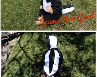 Fleece Skunk Costume - Infant Fleece Skunk Costume - Toddler Fleece Skunk Costume - Child Fleece Skunk Costume -Fleece Skunk Theatre Costume