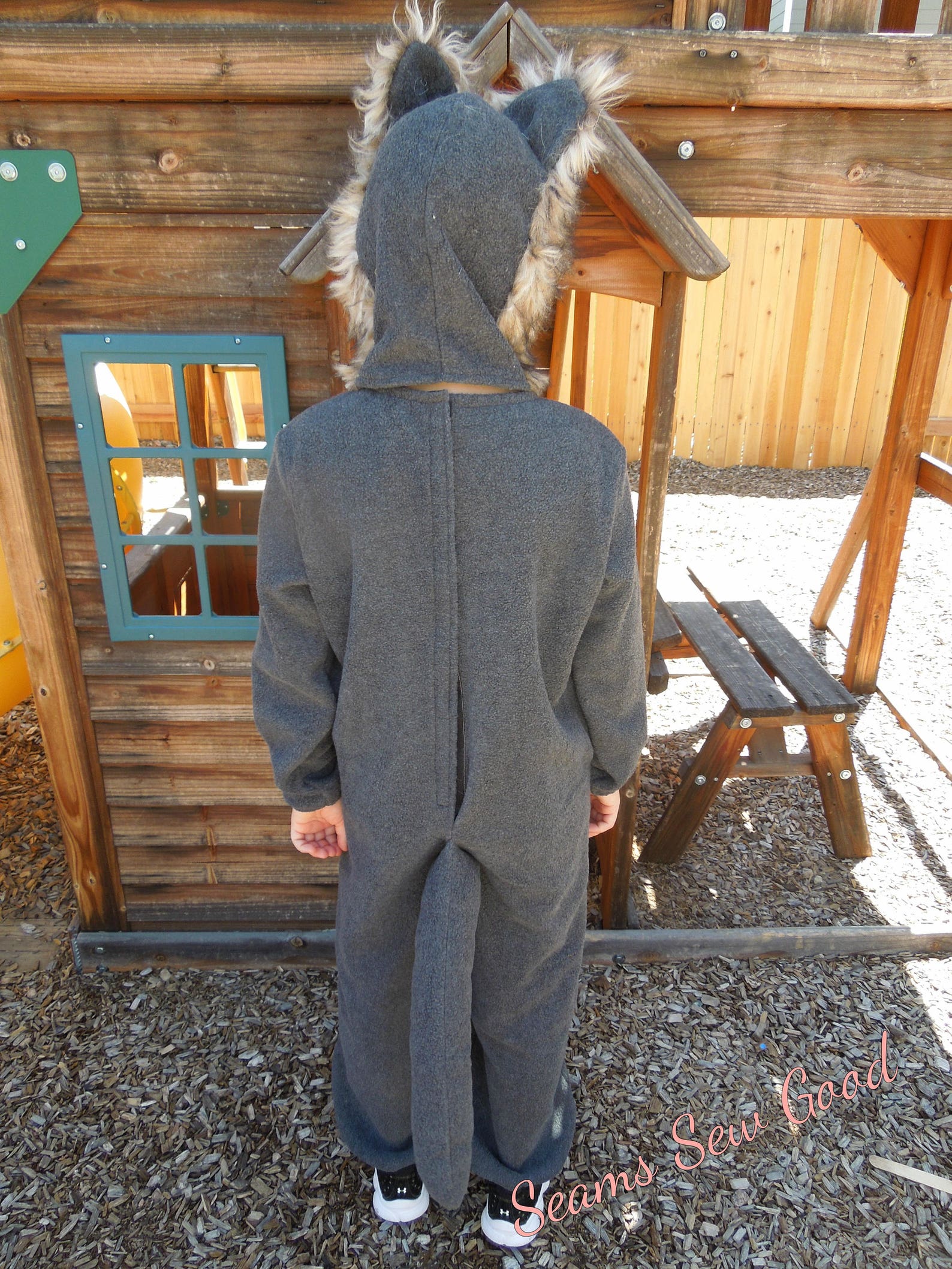 Fleece Grey Wolf Costumechild Wolf Costumetoddler Wolf Etsy