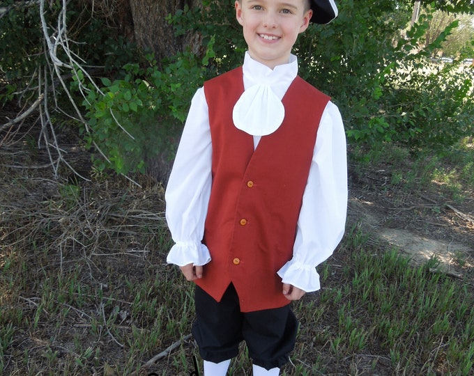 Male Colonial Costumeboy Patriot Costumecurriculum Days Boys Etsy
