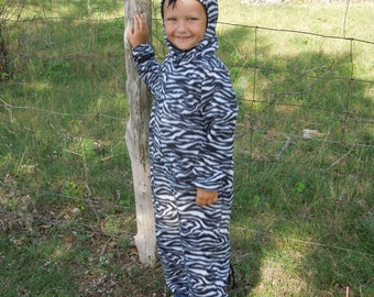 Zebra Fleece Costume-Toddler Zebra Costume-Child Zebra Costume-Child Zebra Halloween Costume-Zebra Theater Costume