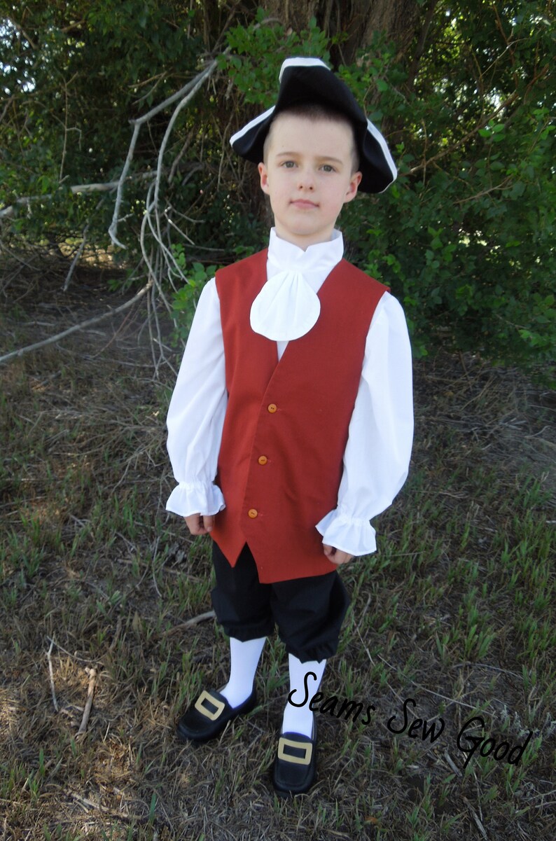 Male Colonial Costumeboy Patriot Costumecurriculum Days Boys Etsy