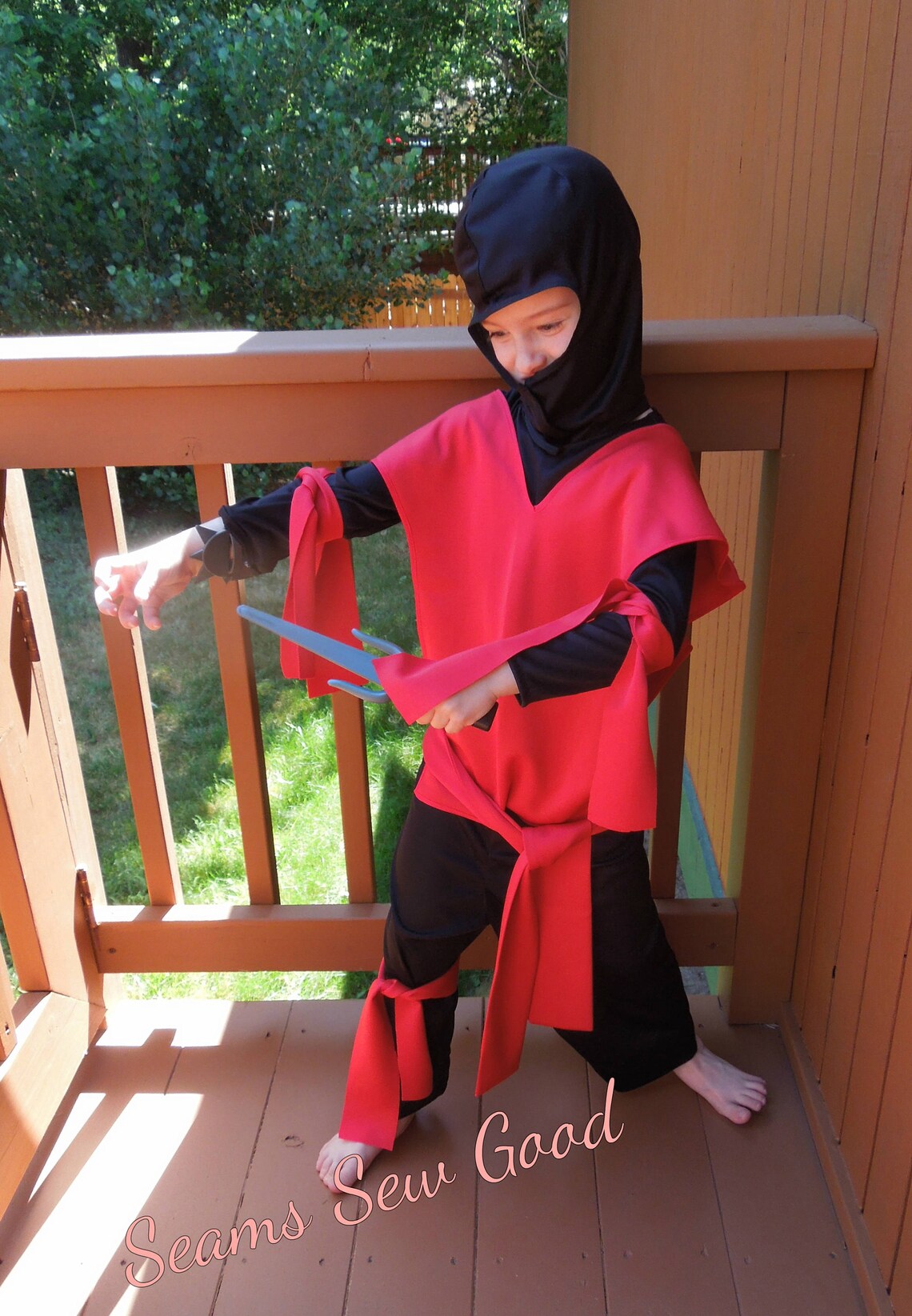 Knit Child Ninja Costumeknit Toddler Ninja Costumeninja Etsy