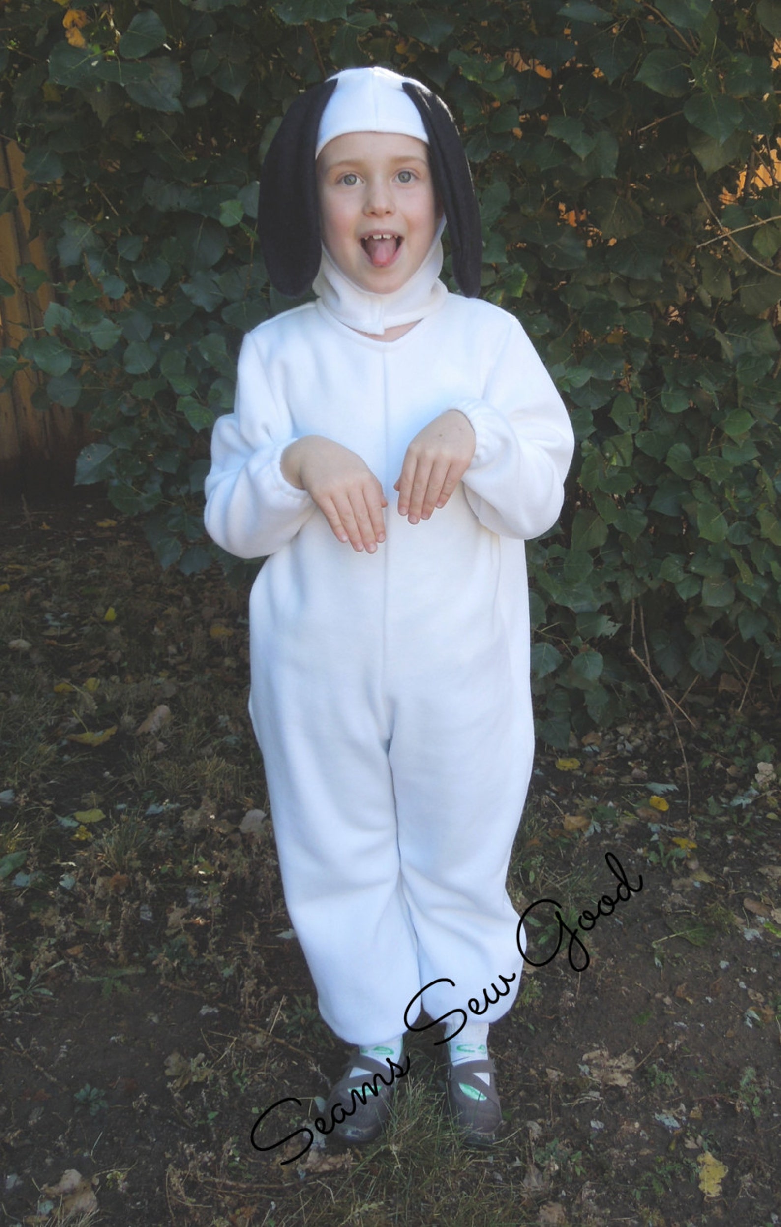 White Dog Costume
 White Spotted Dog Costume puppy Costume Fleece Dog Etsy UK