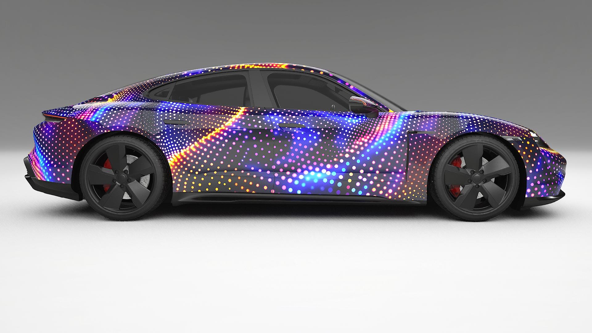 Car Wrap Design Vibrant Neon Dots: Digital File for Print, High ...