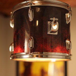 Purgatory Fire - Custom Drum Tom Ceiling Light - Pendant Drum Light