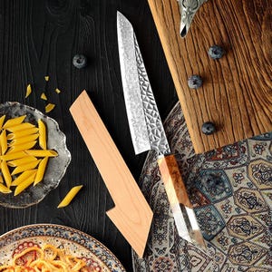 8&quot; Damascus Chef Knife – Handmade Resin Handle Knife – Sharp Professional Kitchen Knife for Chefs & Home Cooks