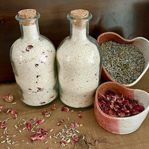Lavender & Rose Coconut Milk Bath | Nourishing Bath Soak with Jojoba Oil | Organic Oatmeal | Floral Aromatherapy Gift