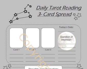 Leo | Zodiac Daily Tarot Printable | Journal Printable | 7x9.25 | Moon Background