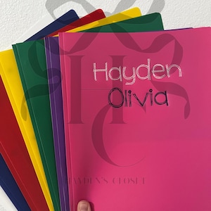 Personalized Embroidered School Folder: 3-Prong, 2-Pocket