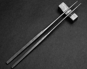 Personalized Chopsticks | Hand Forged Damascus Steel Chop sticks With Rose Wood Handle Gifts for Food Lovers, Chefs & Collectors