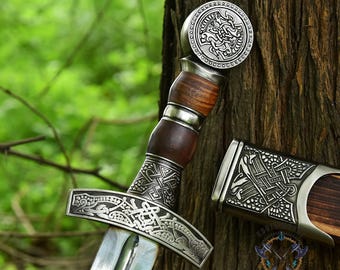 Viking Sword with Wooden Scabbard | Custom Stainless Steel Blade | Norse‑Style Decor & Collectible Gift | Birthday Gift | Best Gift For Him
