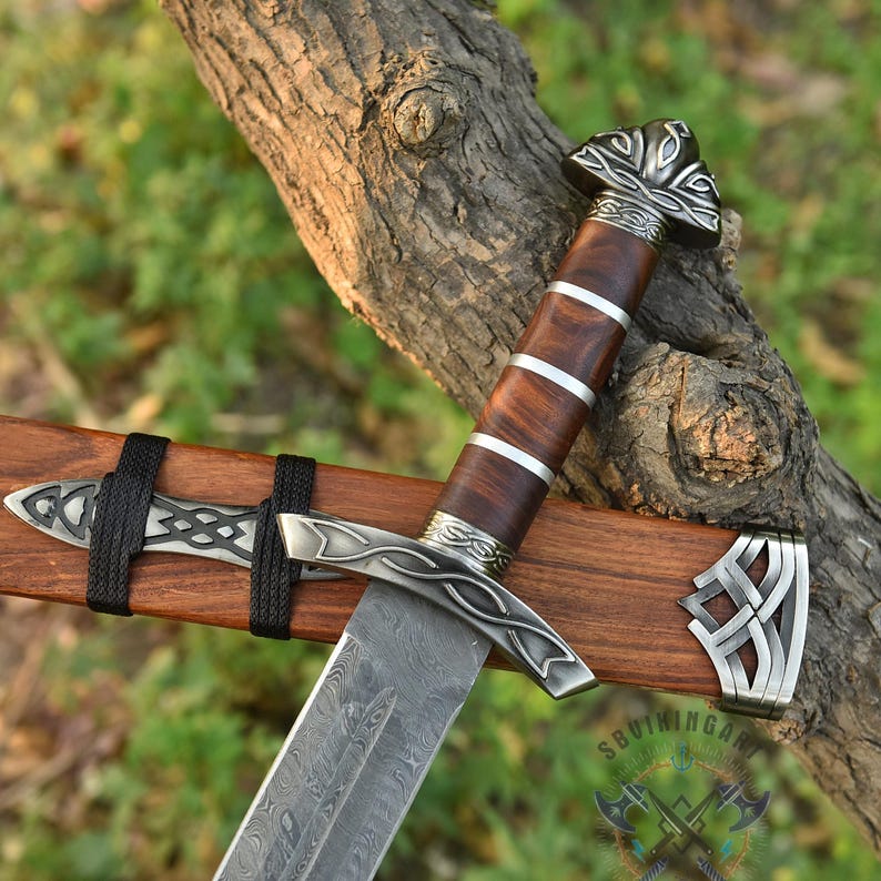 Rustic Sword Read Northman Viking Sword Replica With Wooden Scabbard, Norse Decor ...