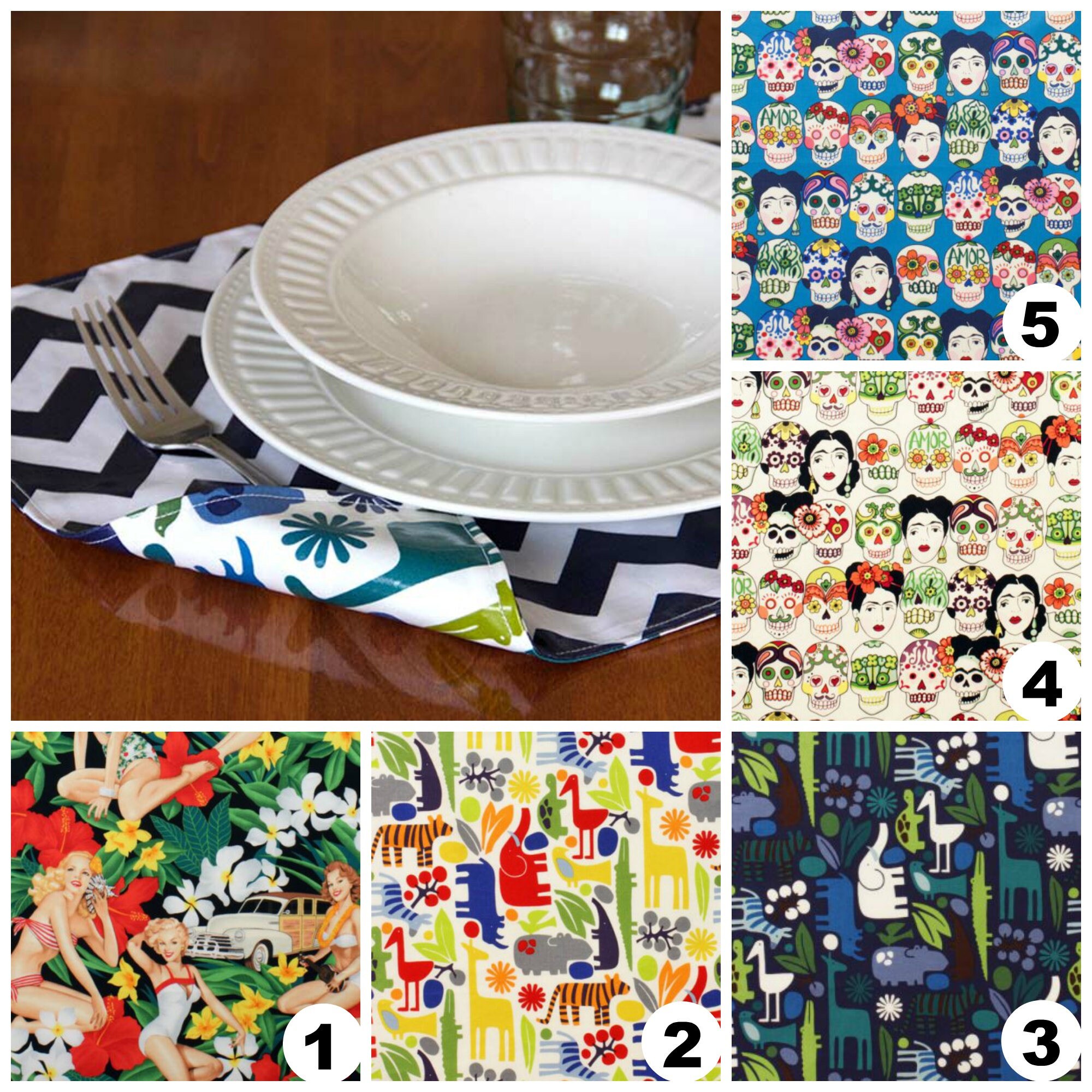 Placemats DOUBLE SIDED Laminated Cotton aka Oilcloth wipe Etsy