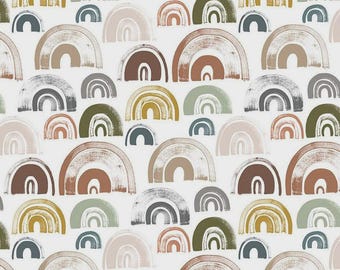 Custom Laminated Cotton Tablecloth, Riley Blake Autumn Rainbows, Wipe-Clean, Custom fit