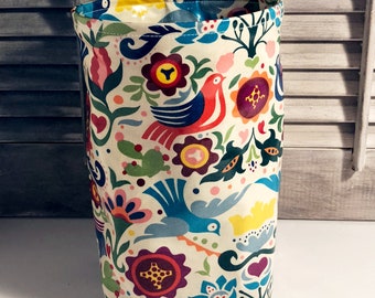 Car trash can, small collapsible wastebasket, thread catcher, laminated cotton fabric, waterproof, wipe clean, WASTIE, La Paloma, etc