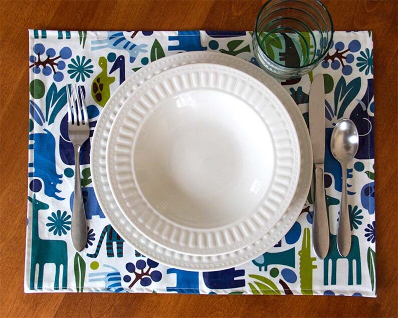 Placemats DOUBLE SIDED Laminated Cotton aka Oilcloth wipe Etsy