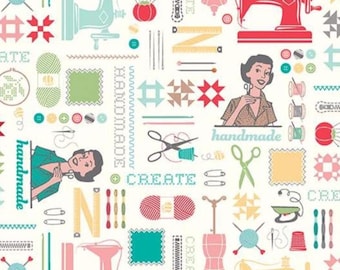 Ironing Board Cover, variety of sizes, Riley Black My Happy Place vintage sewing