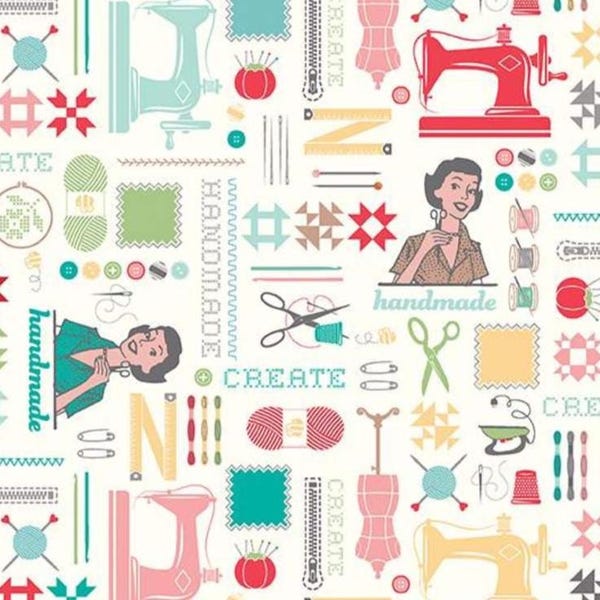 Ironing Board Cover, variety of sizes, Riley Black My Happy Place vintage sewing