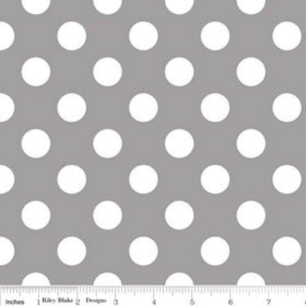 LAST ONE PADDED Ironing Board Cover made with Riley Blake medium-size white polka dots on gray, standard size 15 x 54