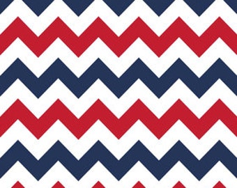 Laminated Cotton Oilcloth splat mat Riley Blake Patriotic red white and blue chevron choose your size