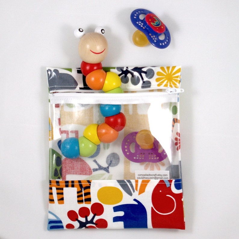 Clear Zipper Bag Set Of 2 13x13 Window Pouches Laminated Etsy