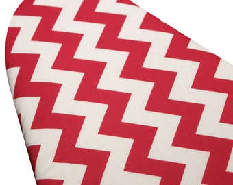 PADDED Ironing board cover Custom ironing board cover Designer ironing board cover Riley Blake Chevron Red and White pick your size