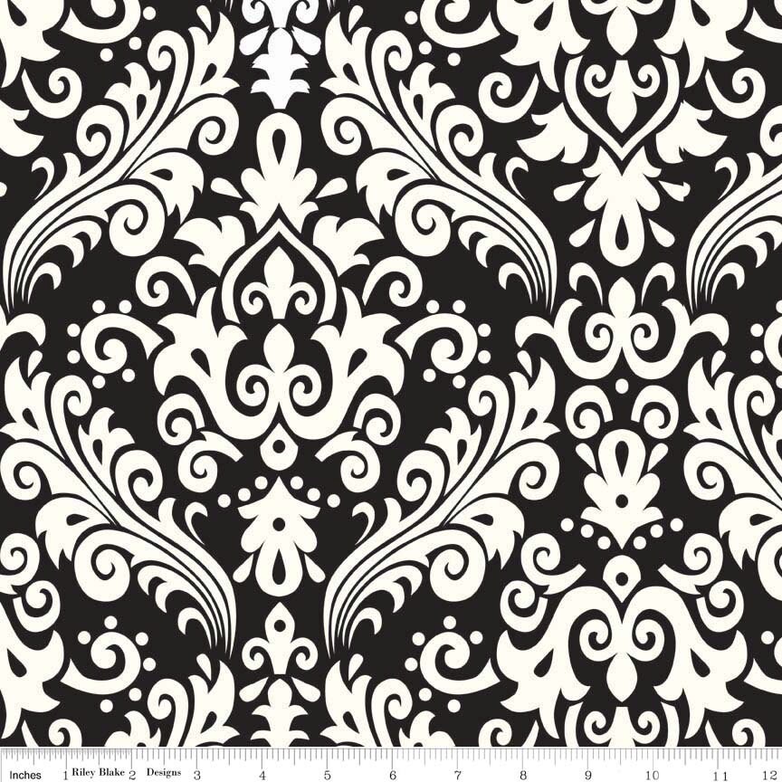 Laminated Cotton Aka Oilcloth HEAVYWEIGHT Splat Mat Riley Blake Black ...