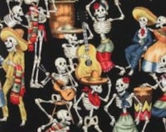 Ironing board cover with strong elastic cord drawstring, Alexander Henry Fiesta de los Muertos, pick the size