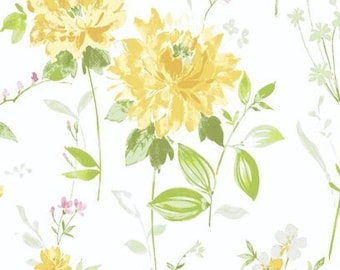 PADDED Ironing Board Cover with ELASTIC around edges, Waverly Inspirations Yellow Grass Floral fabric, select your size