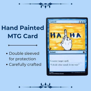 Custom Hand Painted Cancel MTG Card, Altered Magic the Gathering Trading Card, Unique Gift for MTG