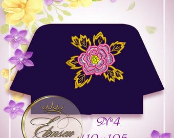 Cosmetic Bag Embroidery Design 012a – Mini Flower Motif