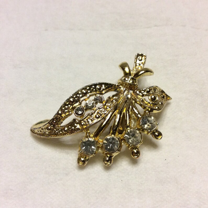 Vintage AJC American Jewelry Company Rhinestone Corsage Brooch Pin. - Etsy