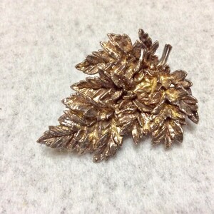 Vintage Flora Danica sterling silver leaf brooch pin. Eggert Denmark.