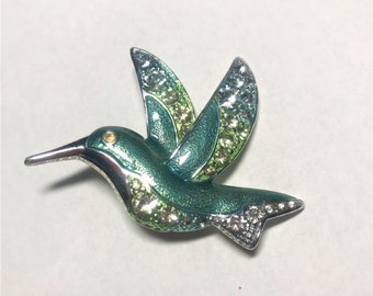 Vintage Liz Claiborne hummingbird brooch.