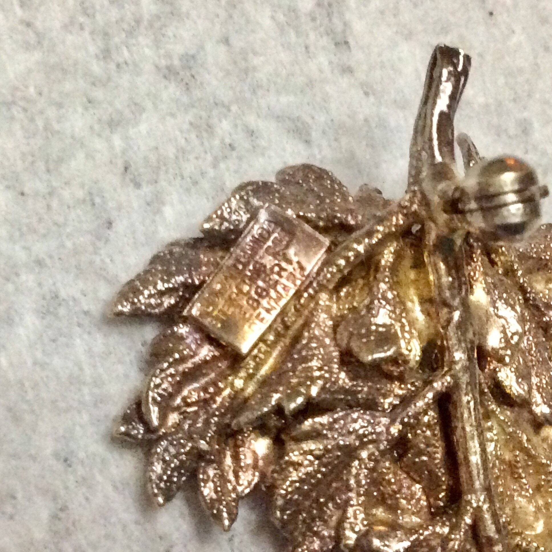 Vintage Flora Danica Sterling Silver Leaf Brooch Pin. Eggert