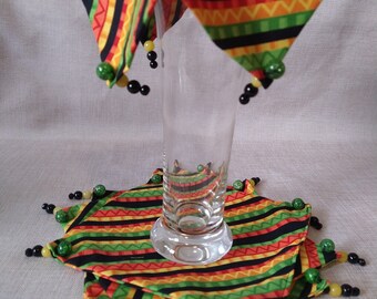 Beverage Cover Ups. Orange, Yellow, Black, Lime Green Southwest and Hand Washable by Material Visions