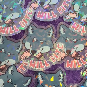 Fenrir Will Bite - Wolf Sticker for Norse Mythology Nerds