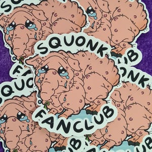 Squonk Fanclub Cryptid Aufkleber - ausgefallenes Geschenk für Folklore Fans