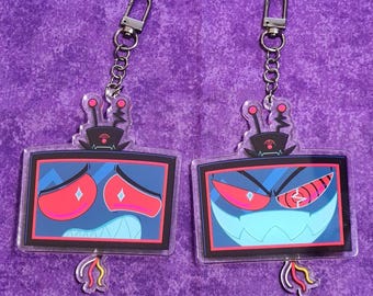 Vox Head Keychain - Hazbin Hotel Fan Charm