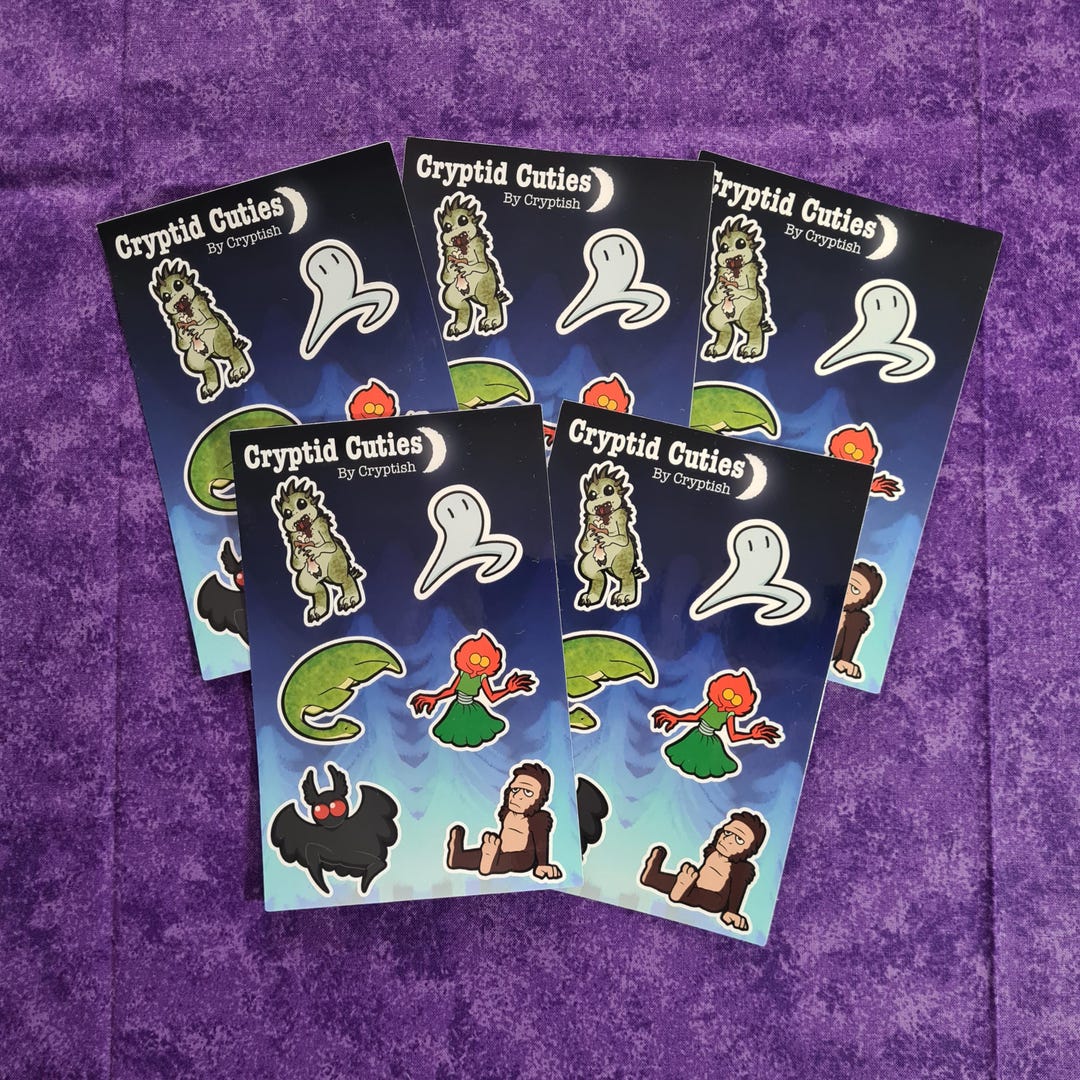Cryptid Cuties Sticker Sheet - Cryptozoology Stickers - Etsy