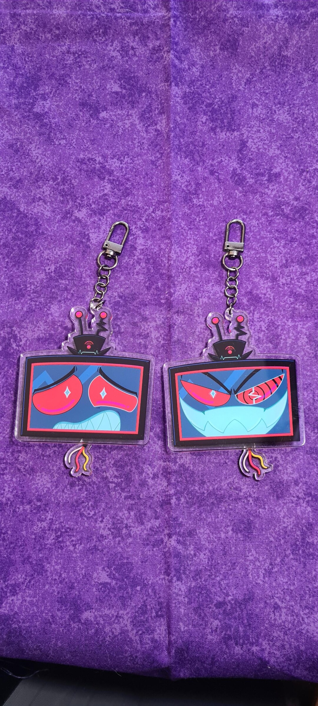 Voco Key Chain Vox Head Keychain - Hazbin Hotel Charm - Etsy
