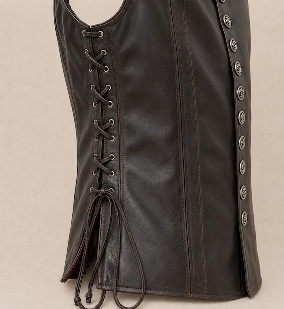 Handmade Men's Leather Vest Renaissance Genuine Leather Men's Medieval Vest Renaissance fair, Cosplay costumes
