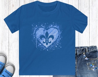 Kids' Quebec T-Shirt for Saint John the Baptist Day Shirt for Youth Quebec Shirt for Saint-Jean Fleur de Lys Tee for June 24 Gift for Girl