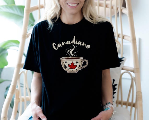 カナディアーノ コーヒーシャツ、カナダ製ギフト、カナダラバーTシャツ 